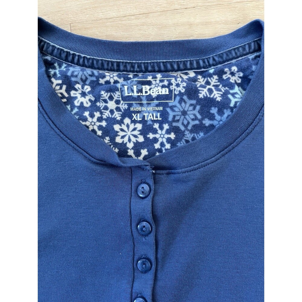 L.L.Bean Women’s Long Sleeve Crewneck Cotton Tee XL Tall Blue Pullover Casual